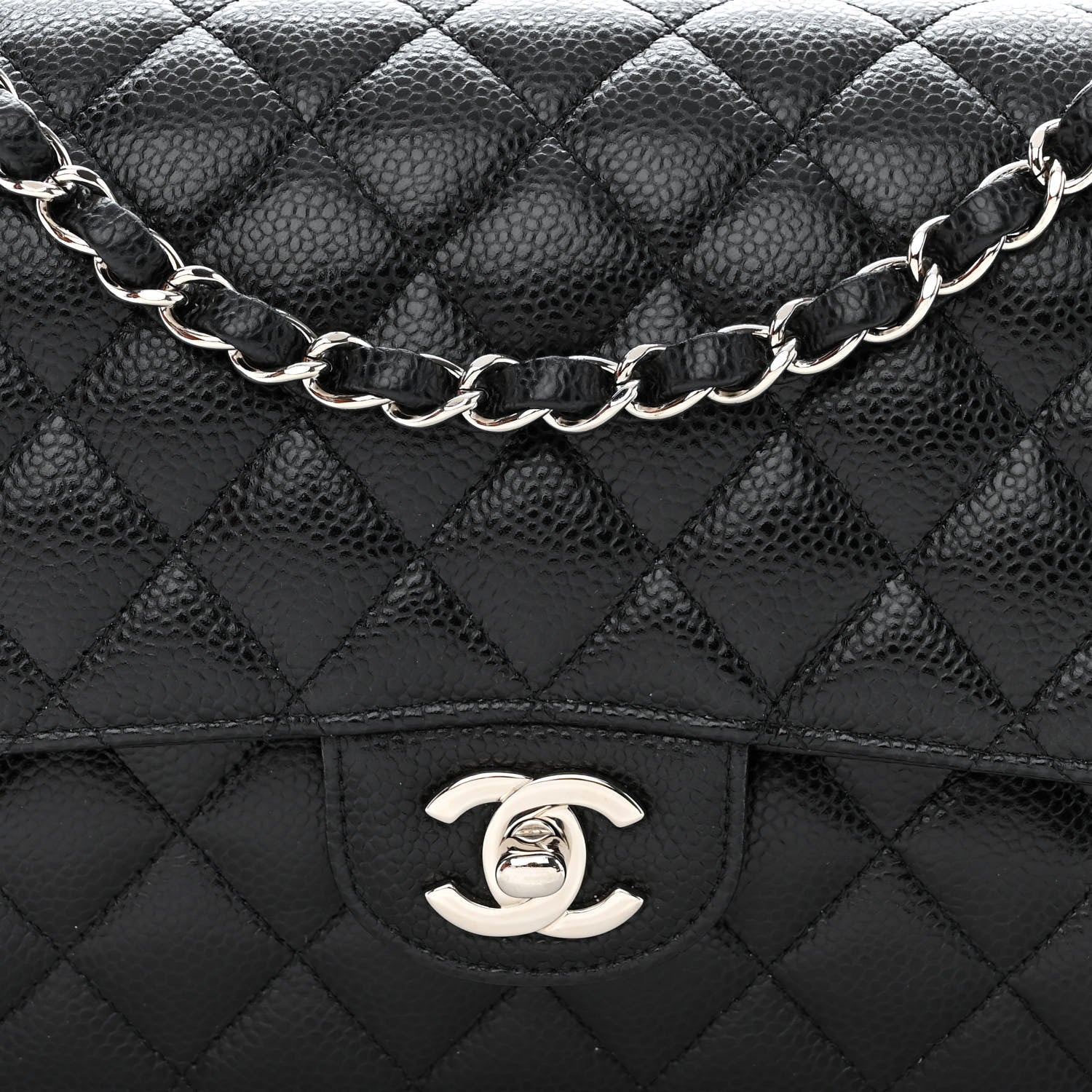 Chanel Caviar Quilted Medium Double Flap Black 8 of 12