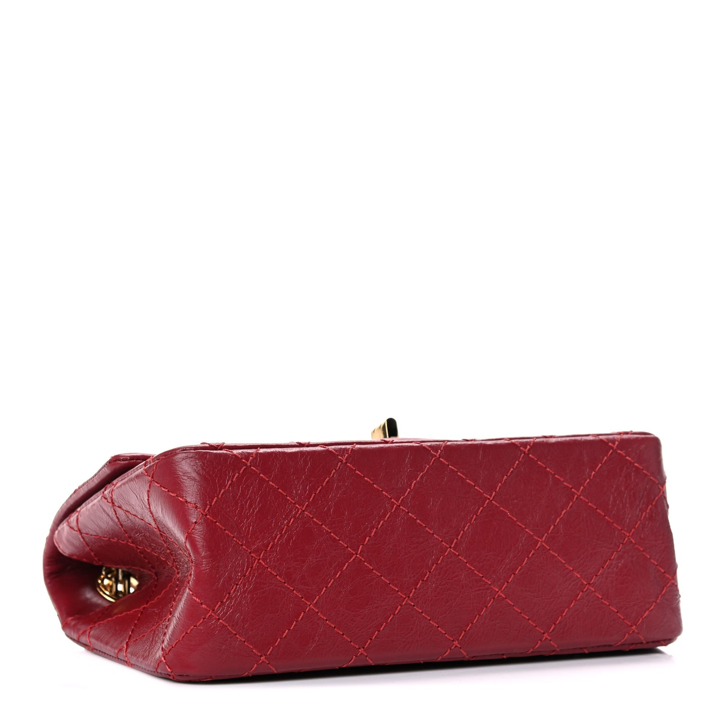 Aged Calfskin Quilted 2.55 Reissue Mini Flap Red