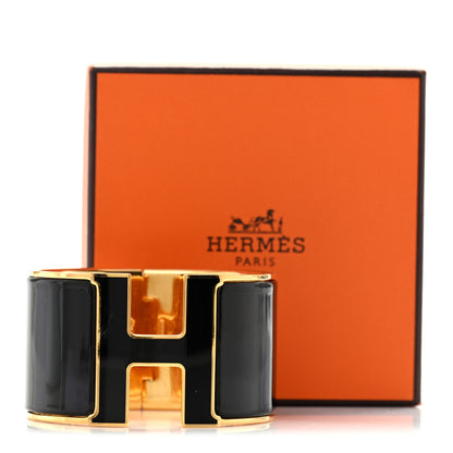 Hermes Enamel Extra Wide Clic Clac H Bracelet PM Black 6 of 6