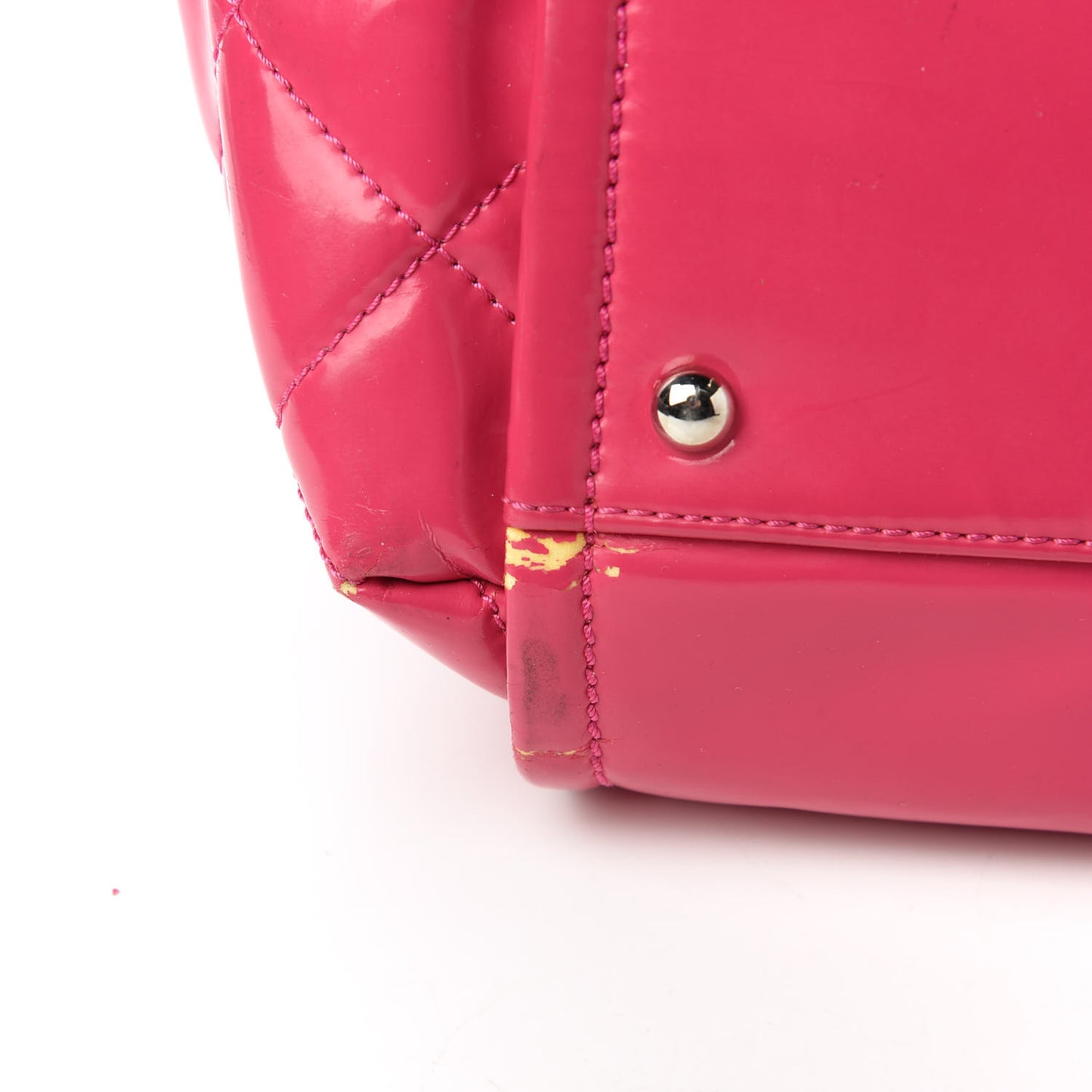 Vinyl Lipstick Ligne Accordion Tote Pink
