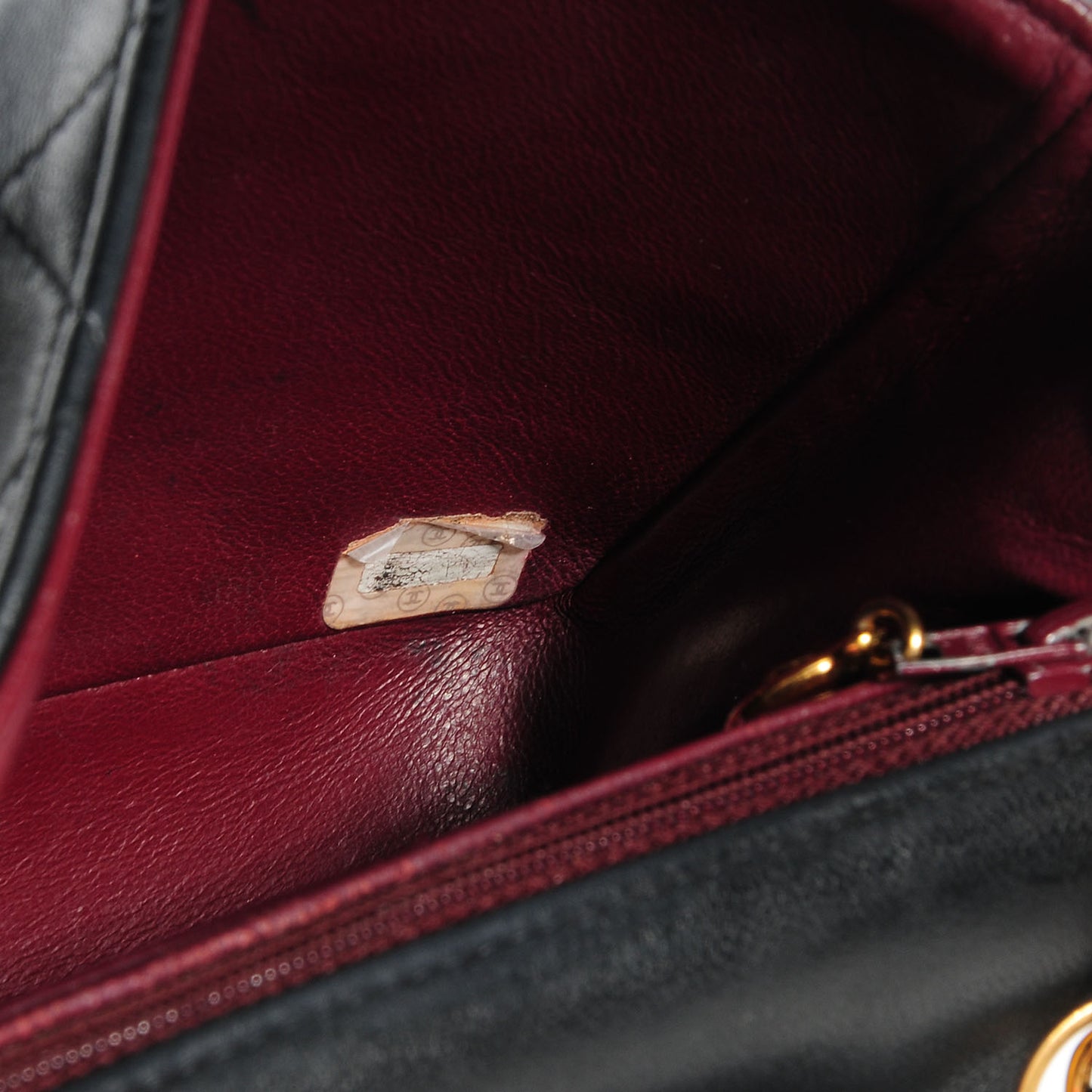 Lambskin Quilted Mini Square Flap Black