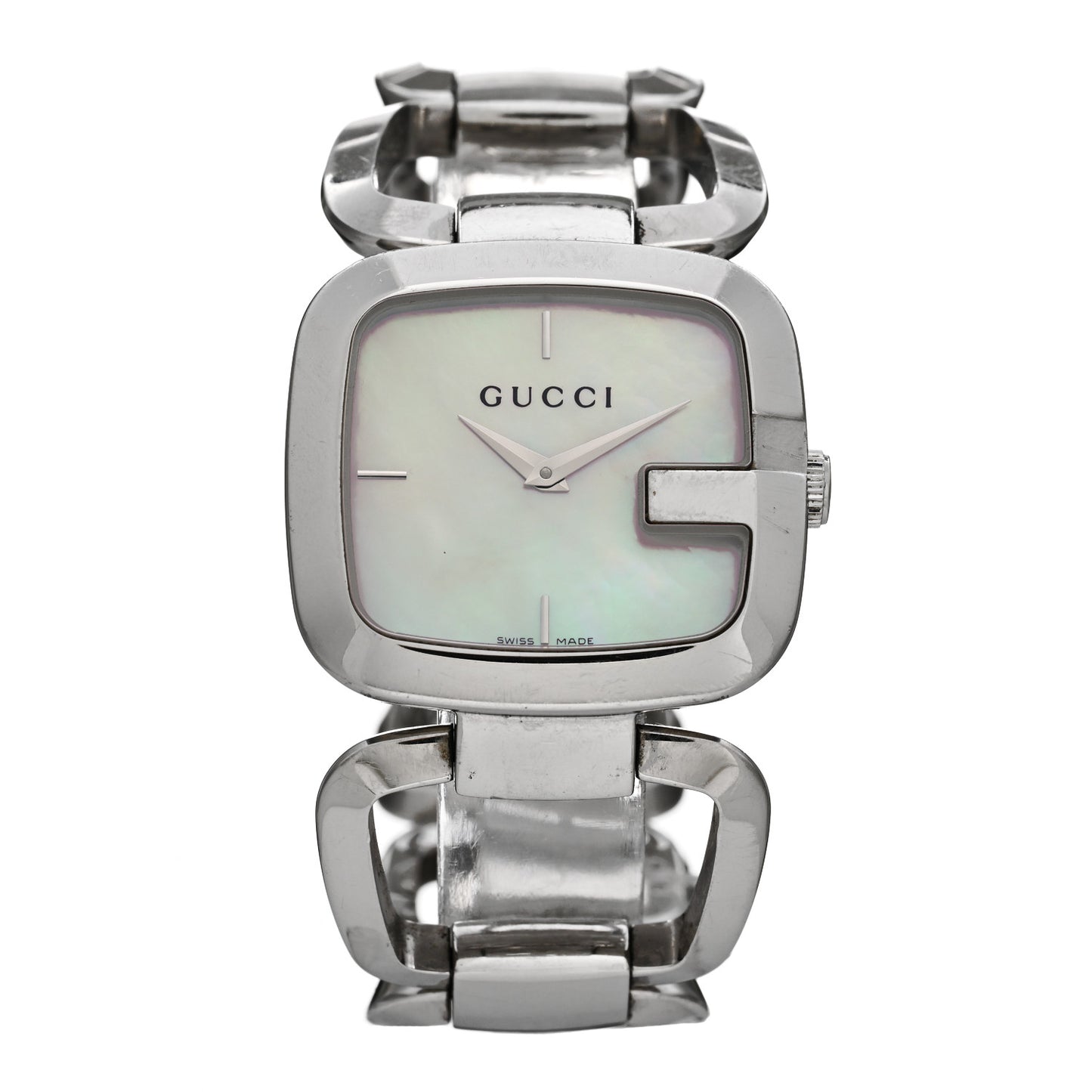 Stainless Steel Mother of Pearl 32mm G-Gucci Square Quartz Watch