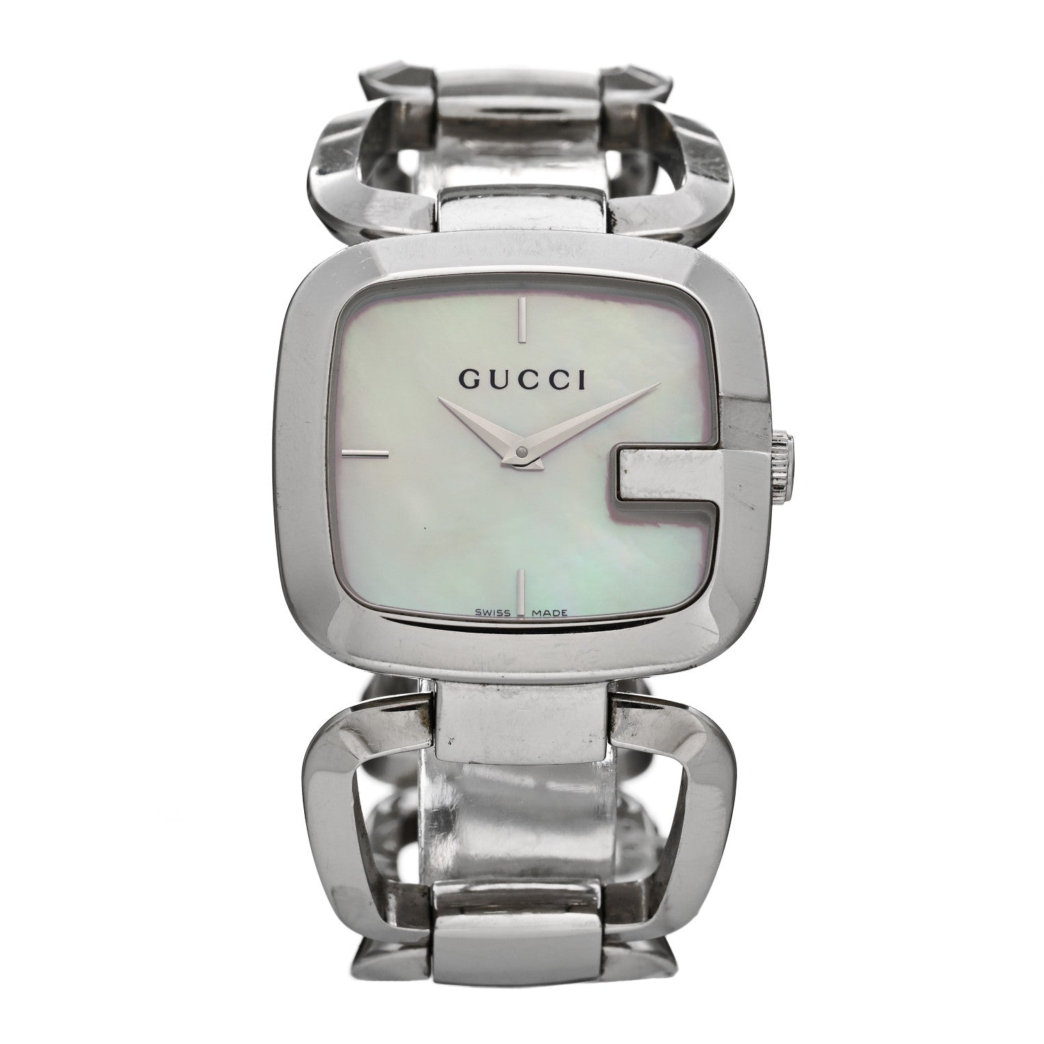 Gucci Stainless Steel Mother of Pearl 32mm G-Gucci Square Quartz Watch 1 of 4