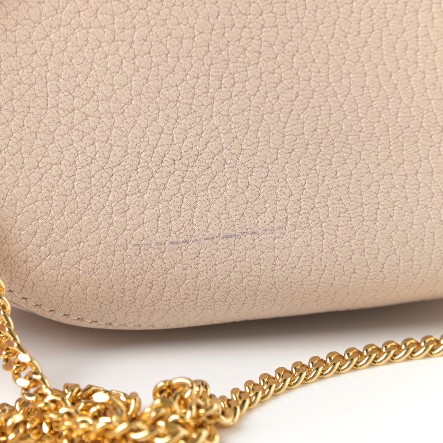 Grained Lambskin Mini Drew Shoulder Bag Biscotti Beige