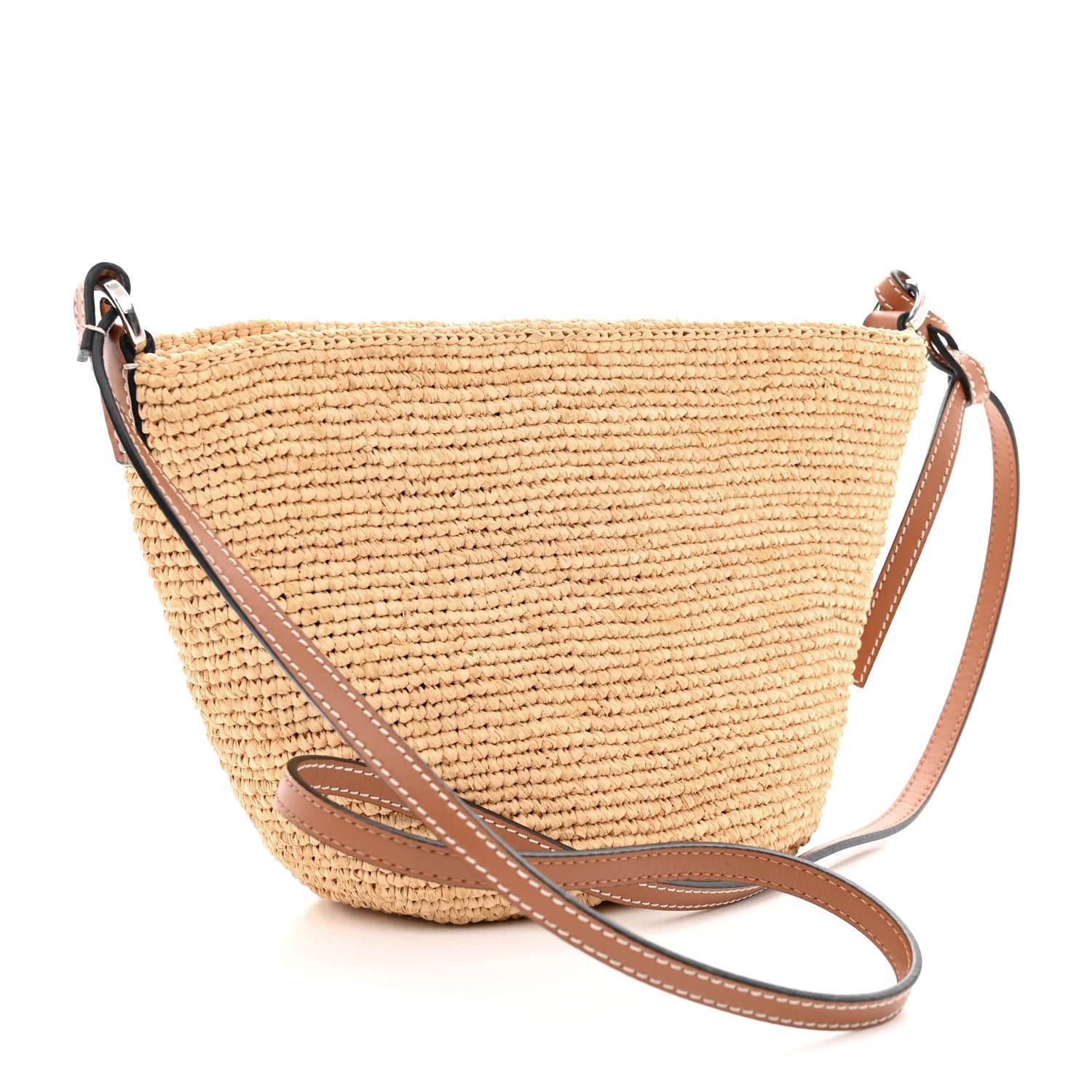 Loewe Calfskin Raffia Paulas Ibiza Pochette Bag Natural Tan 3 of 11