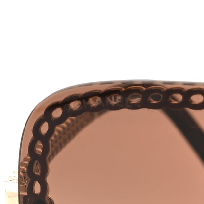 Chanel Metal Removable Chain Square Sunglasses 4244 Light Brown 7 of 10
