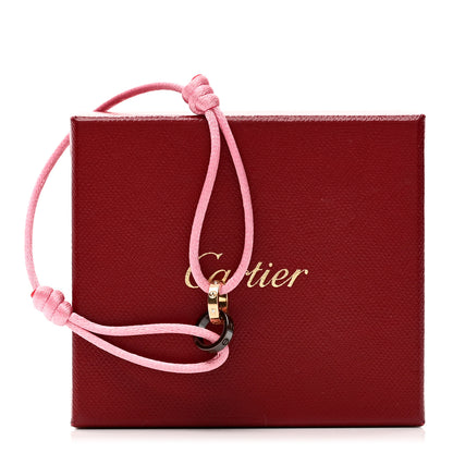 Cartier 18K Pink Gold Ceramic 4 Diamond LOVE Cord Bracelet Pink 4 of 4