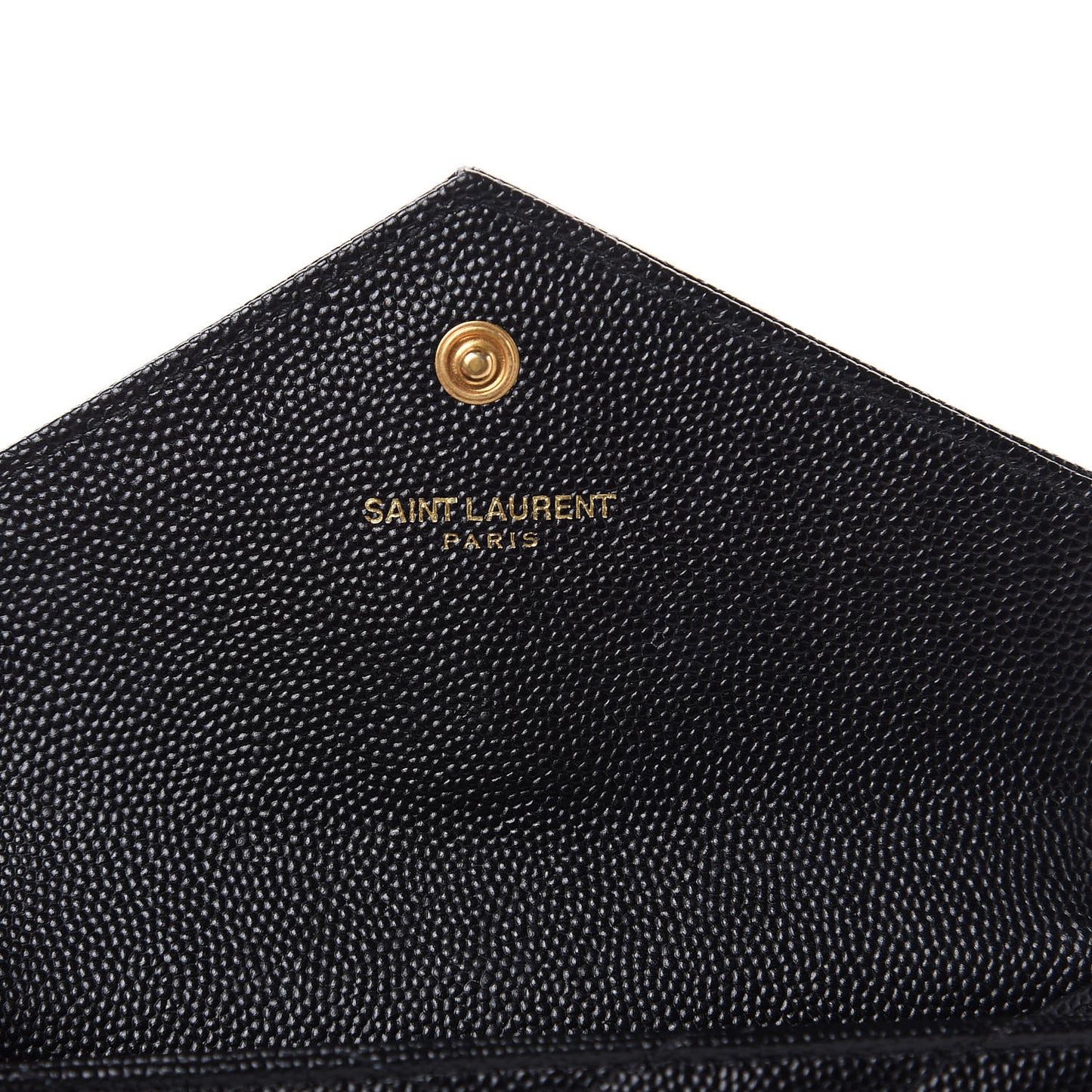 Grain De Poudre Matelasse Chevron Small Monogram Envelope Wallet Black