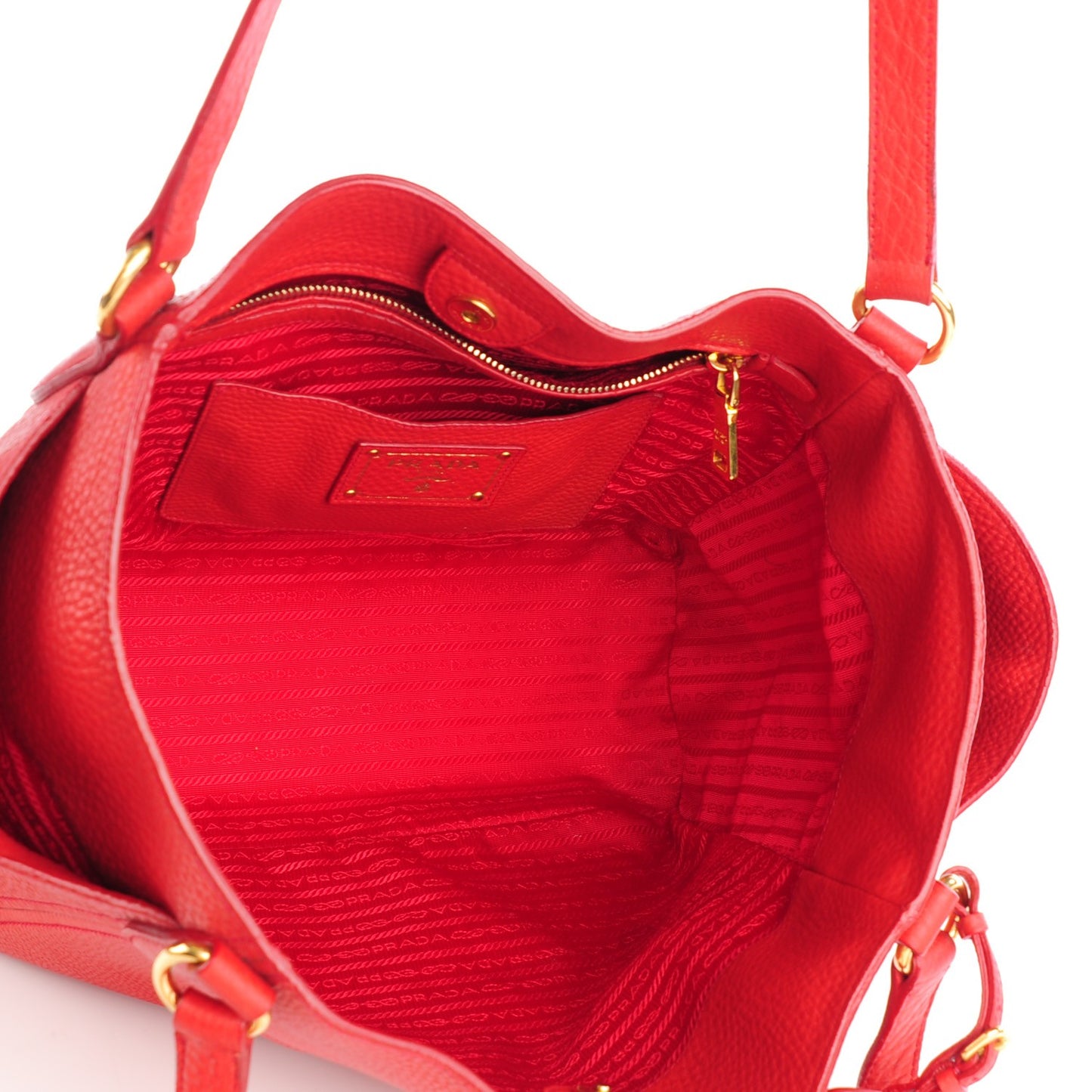 Vitello Daino Side Pocket Tote Rosso