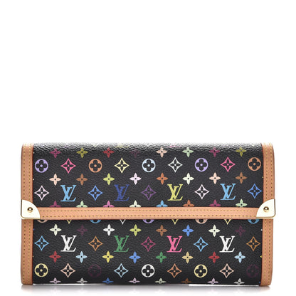 Louis Vuitton Monogram Multicolor Porte Tresor International Wallet Black 1 of 7