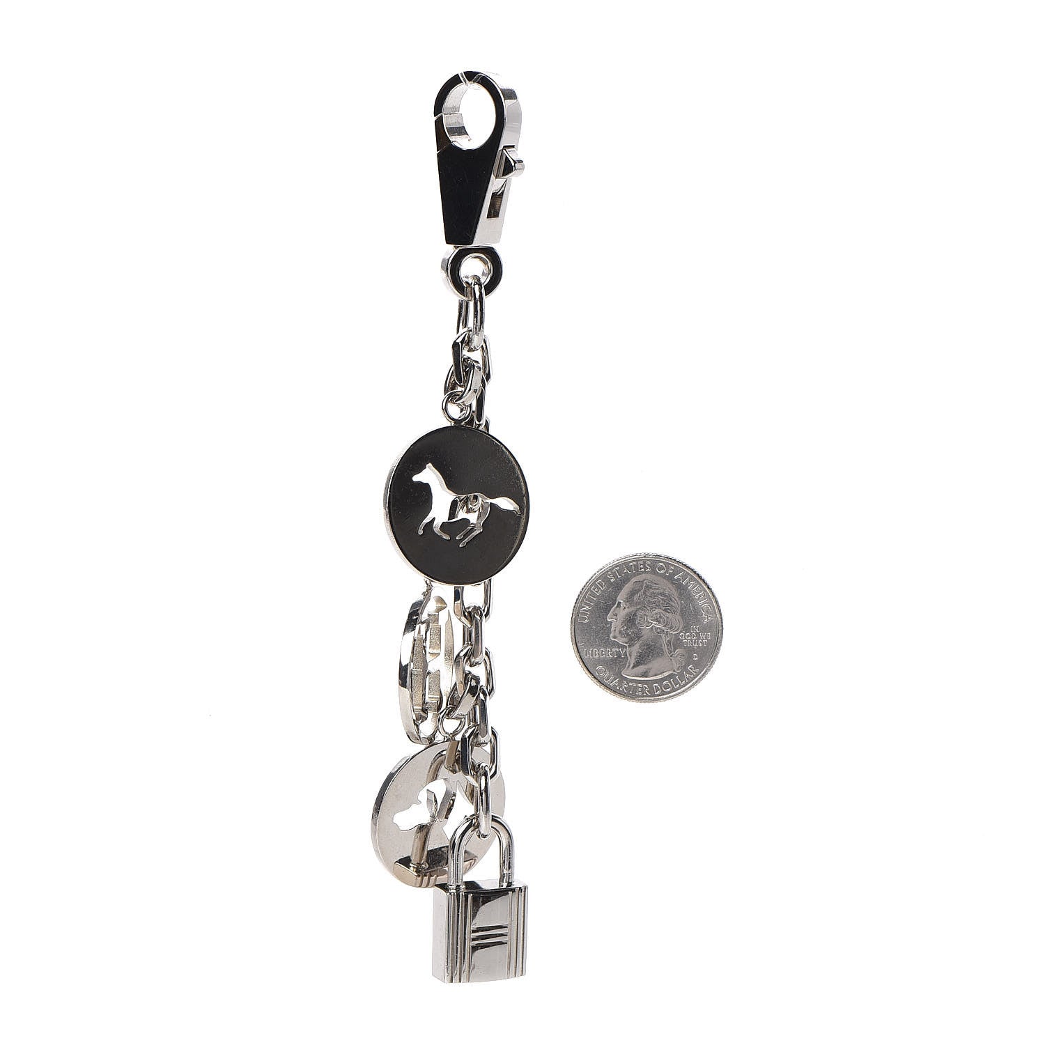 Hermes Palladium Breloque Bag Charm Silver 2 of 3