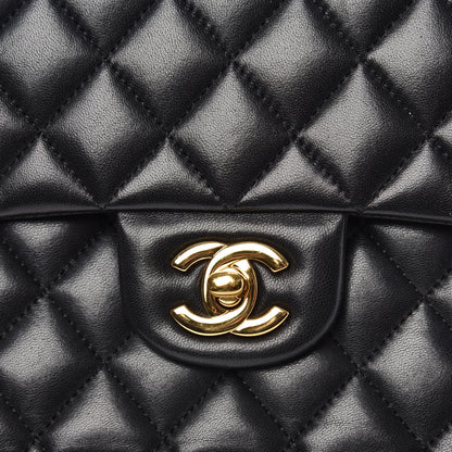 Chanel Lambskin Quilted Medium Double Flap Black 11 of 20