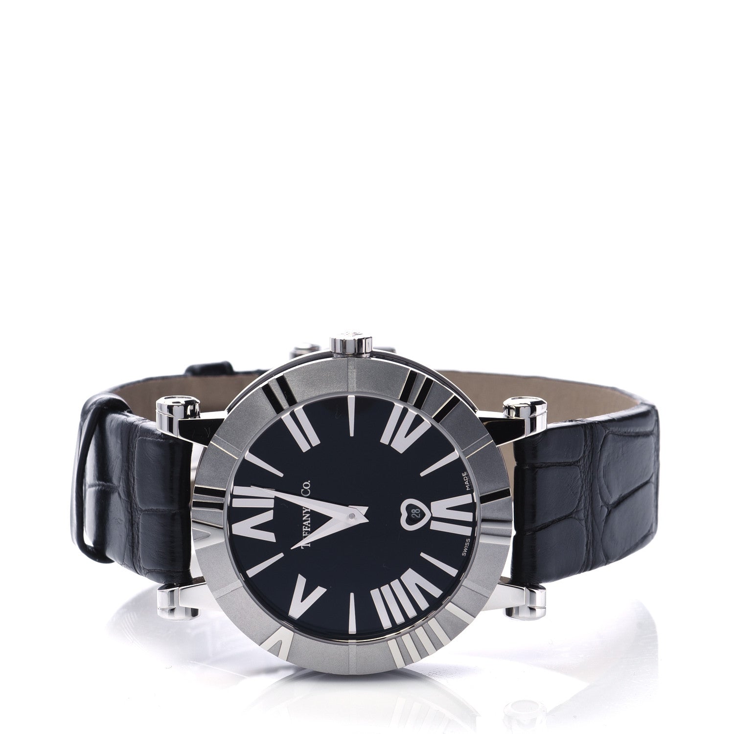 Tiffany Stainless Steel Alligator 36mm Atlas Quartz Watch Black 2 of 7