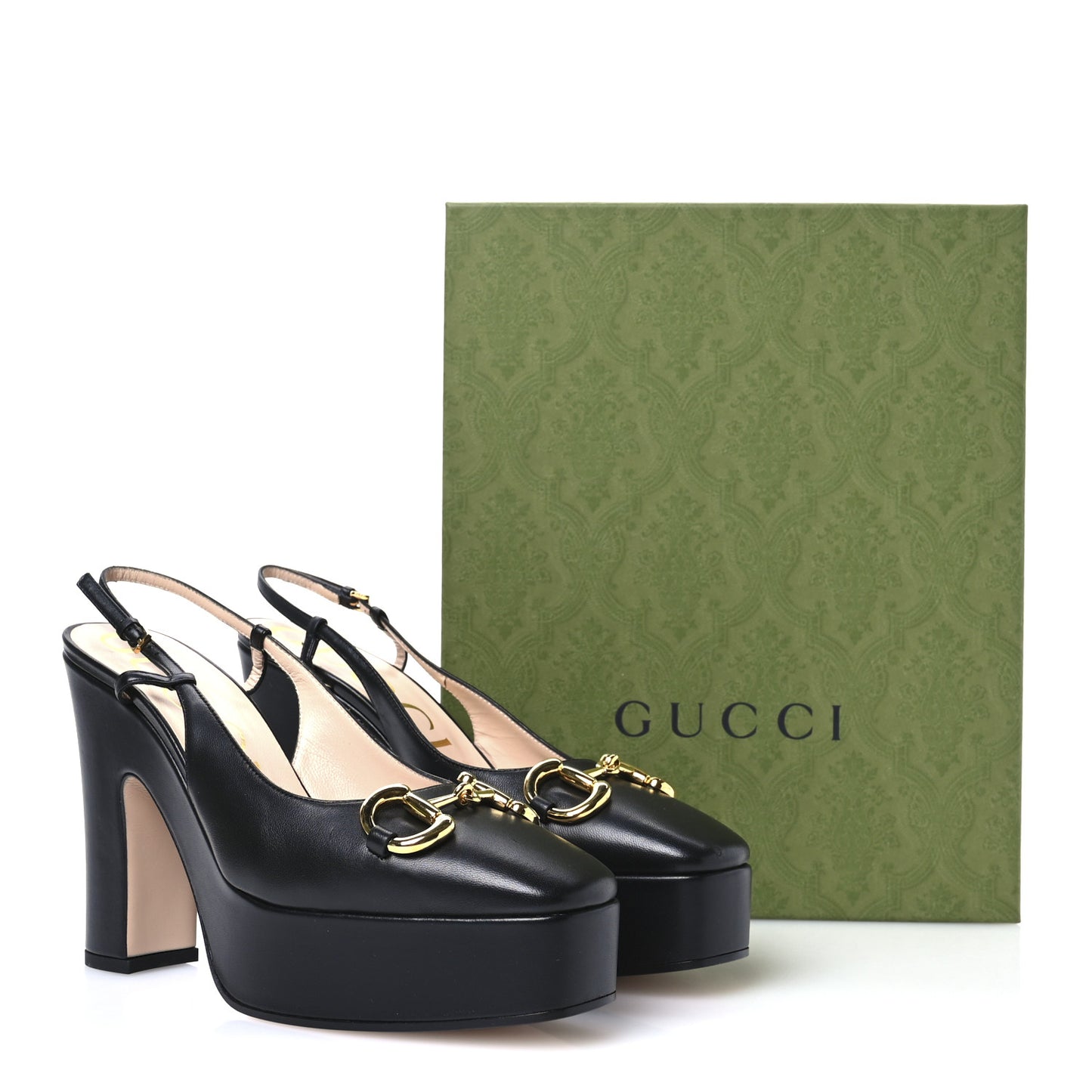 Nappa Horsebit Platform 35/120mm Slingback Pumps 40.5 Black