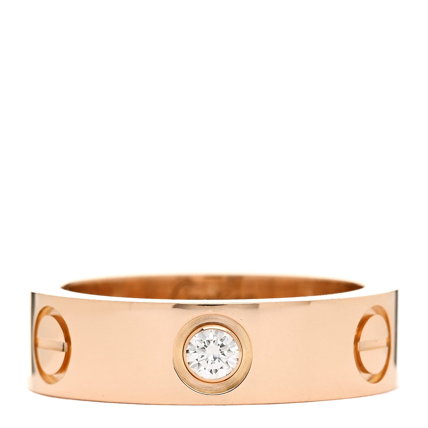 Cartier 18K Pink Gold 3 Diamond 5.5mm LOVE Ring 51 5.75 1 of 4