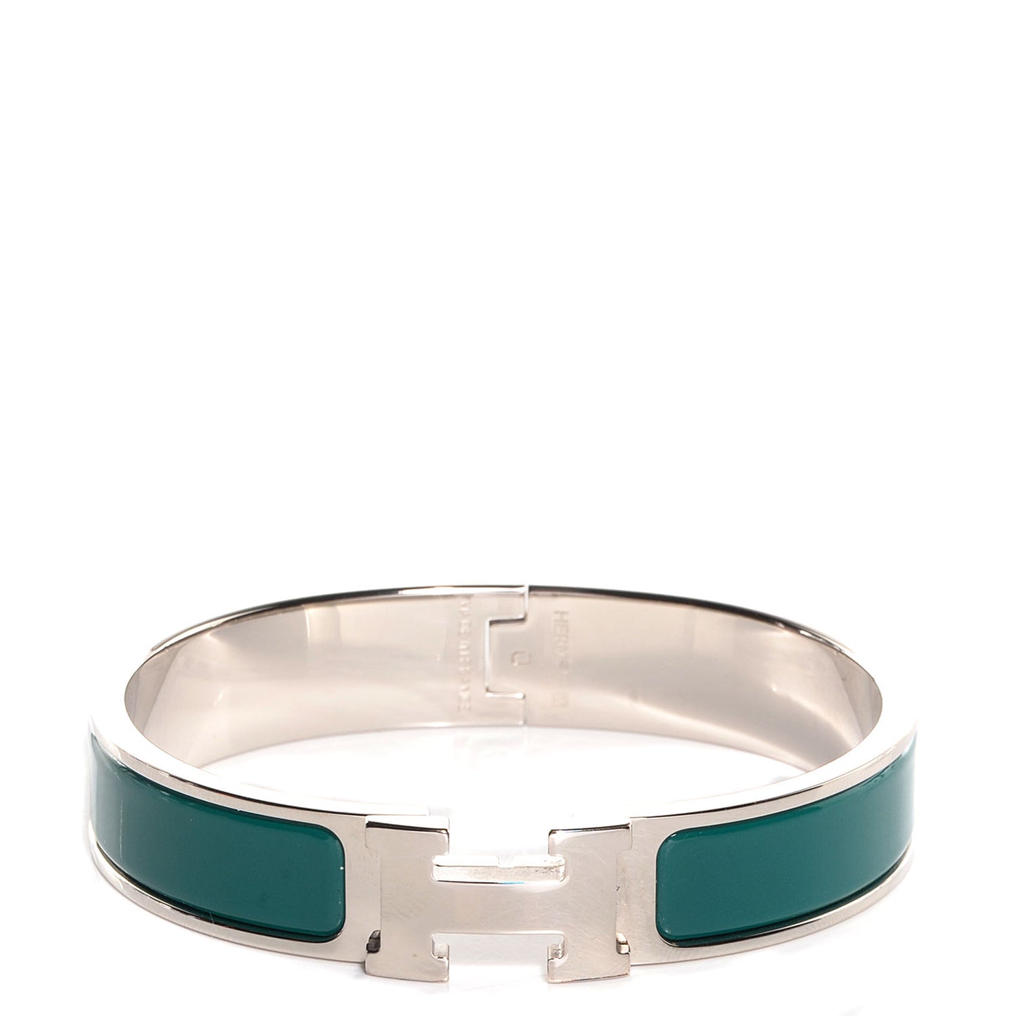 Narrow Enamel Clic Clac H Bracelet PM Bleu Green