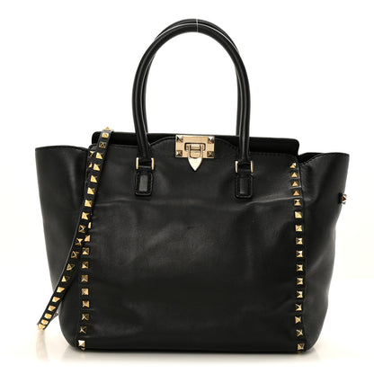 Valentino Garavani Vitello Rockstud Double Handle Tote Black 1 of 13