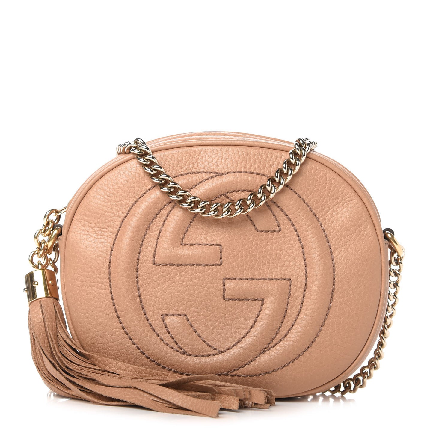 Pebbled Calfskin Mini Soho Chain Bag Camelia
