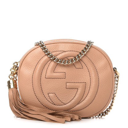 Gucci Pebbled Calfskin Mini Soho Chain Bag Camelia 1 of 12