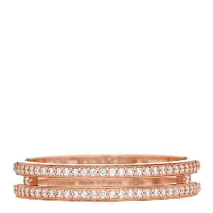 Hermes 18K Rose Gold Diamond Ariane Wedding Band Ring 54 6.75 1 of 5