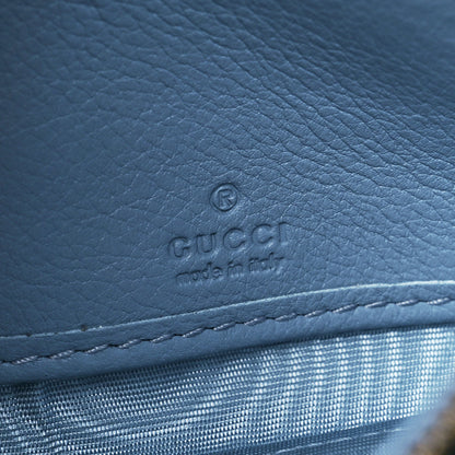 Gucci Roxy Calfskin Blondie Continental Chain Wallet Cloudy Blue 7 of 11