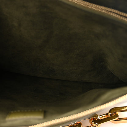 Louis Vuitton Lambskin Embossed Monogram Coussin MM Khaki 5 of 9