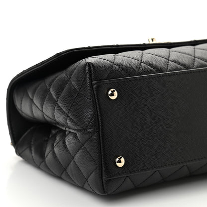 Chanel Caviar Lizard Quilted Small Coco Handle Flap Black 9 of 11