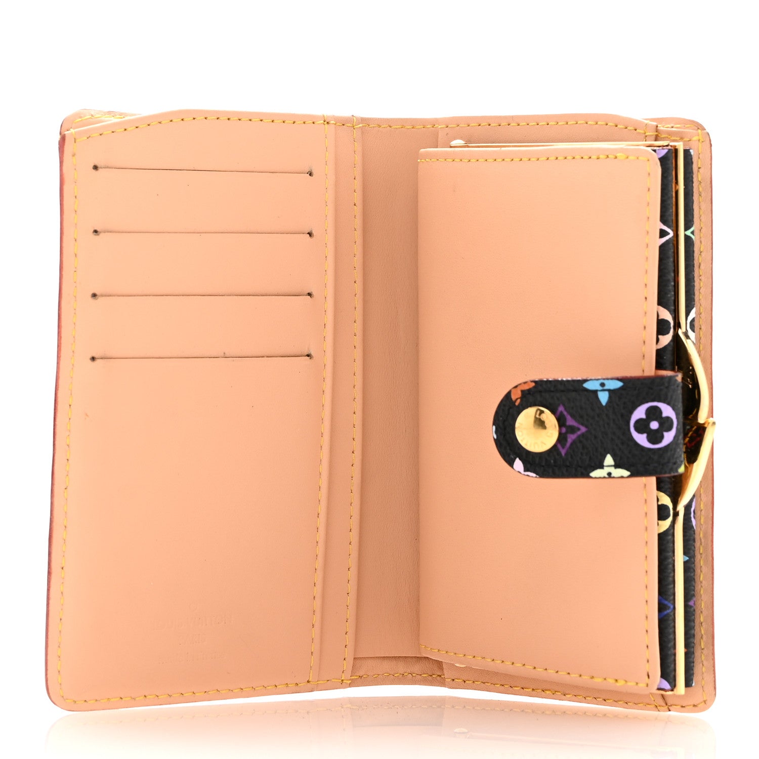 Louis Vuitton Monogram Multicolor French Purse Wallet Black 5 of 11