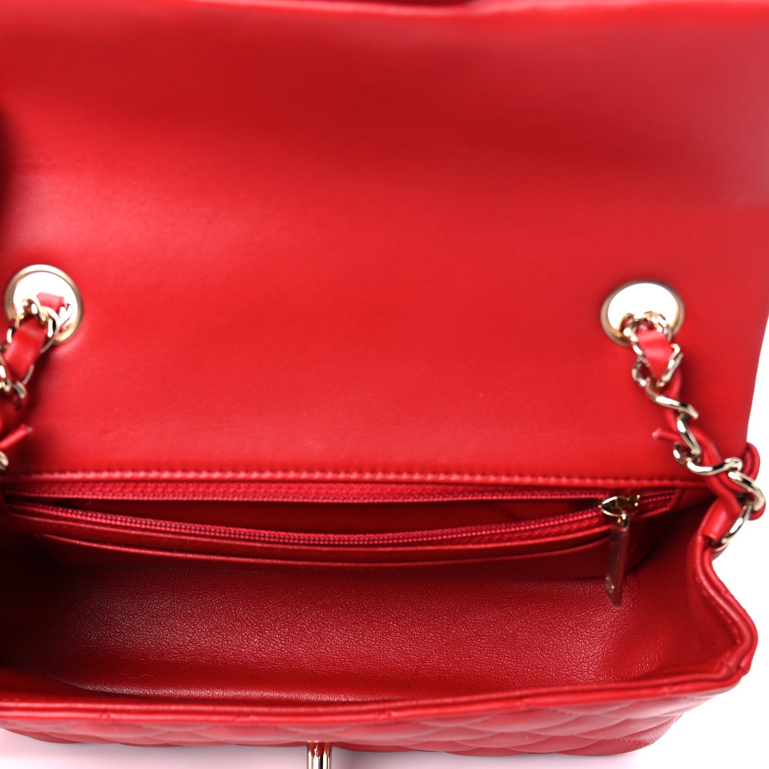 Chanel Lambskin Quilted Mini Rectangular Flap Red 7 of 10