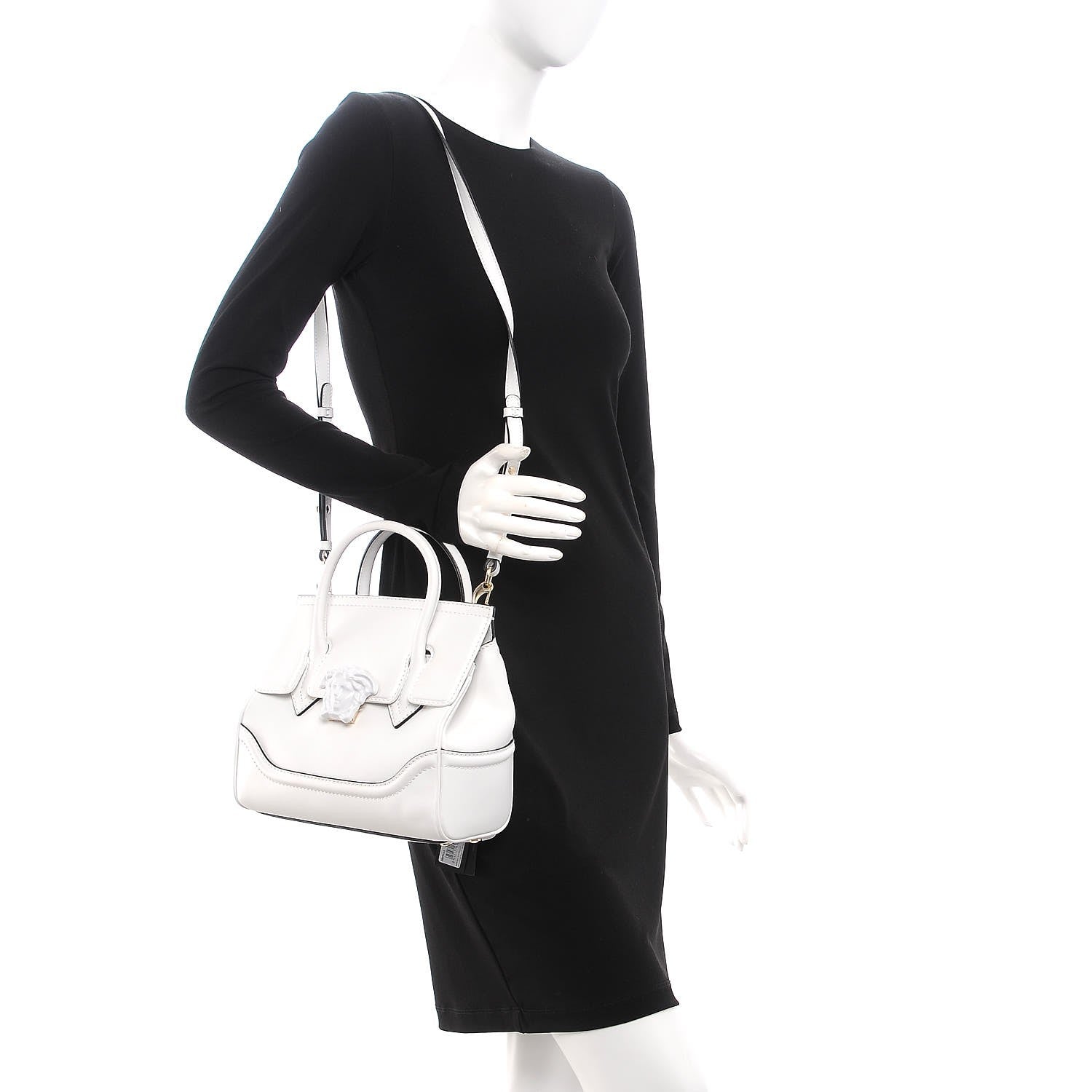 Versace Calfskin Medium Palazzo Empire Bag White 4 of 8