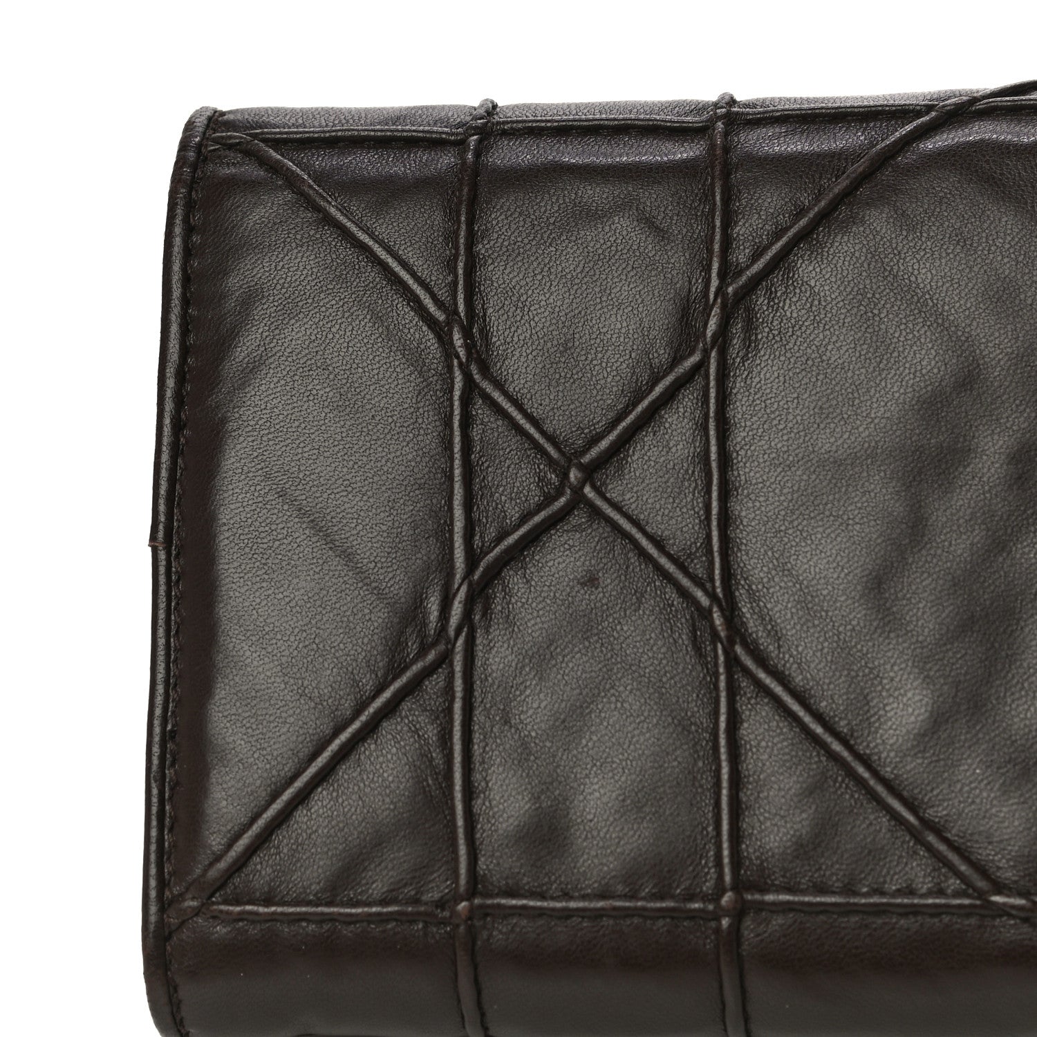 Christian Dior Lambskin Cannage Rendezvous Chain Wallet Brown 7 of 16