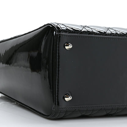 Christian Dior Patent Cannage Medium Lady Dior Black 9 of 11