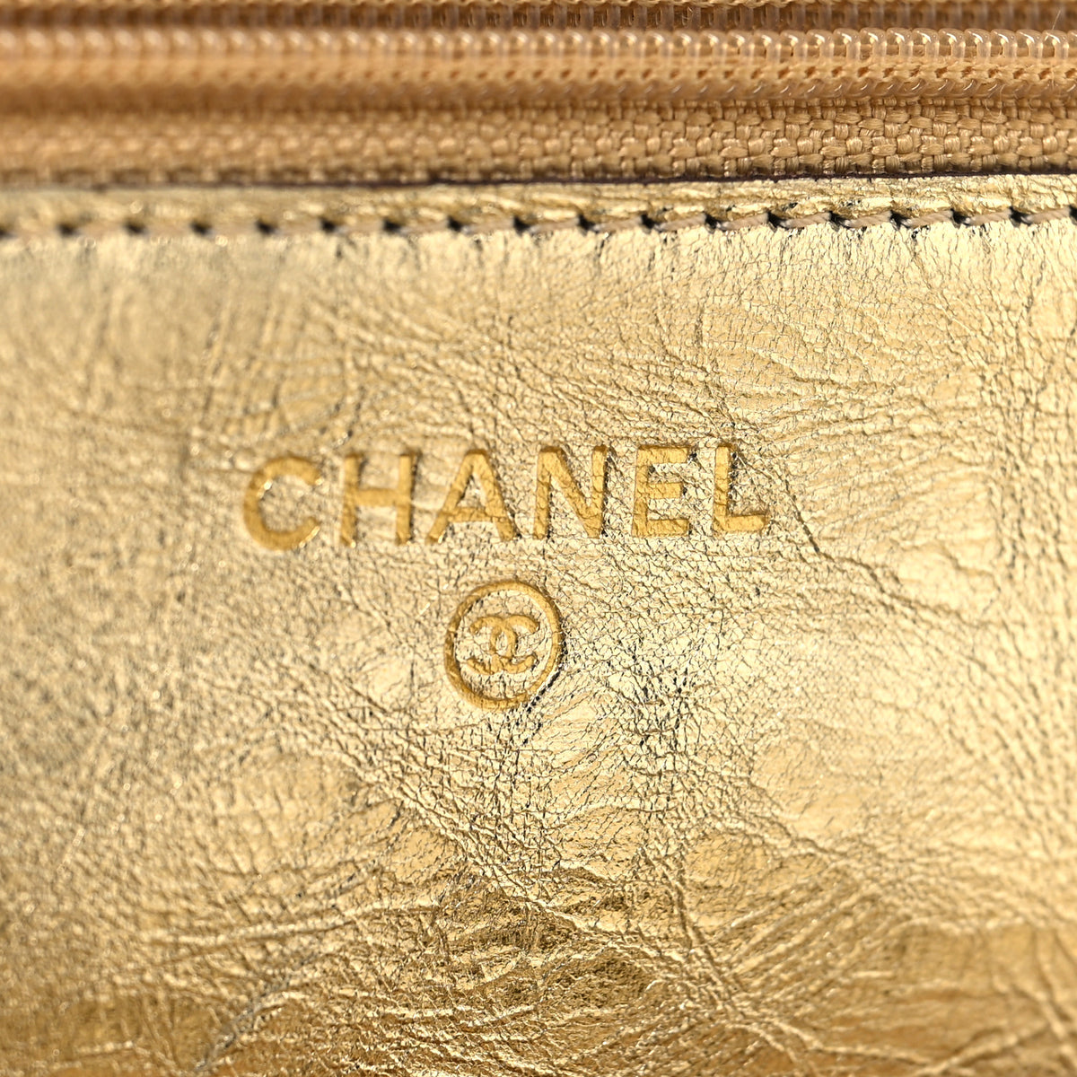 Chanel Metallic Aged Calfskin Quilted Reissue Wallet On Chain WOC Gold 6 of 12