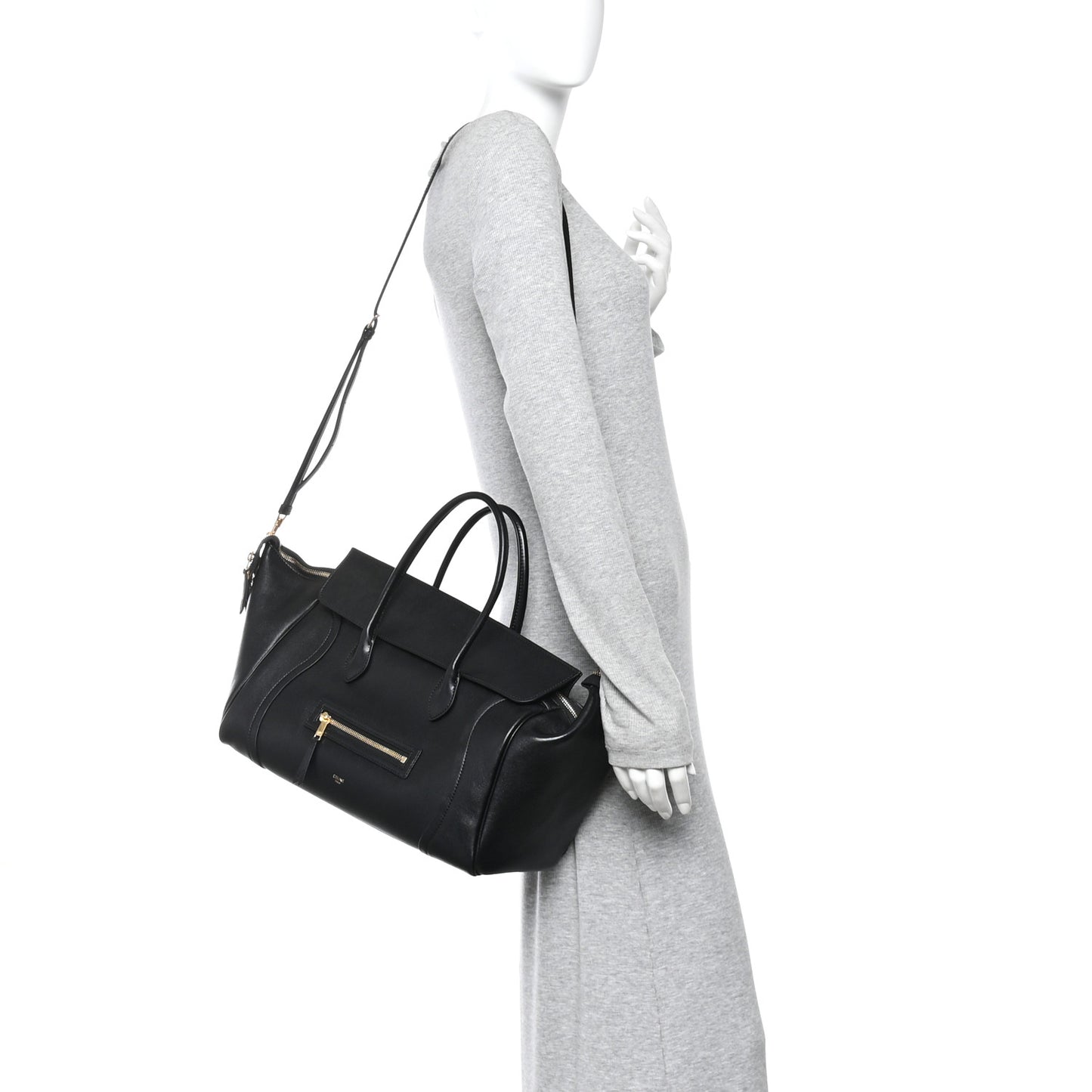 Supple Shiny Lambskin Luggage Black