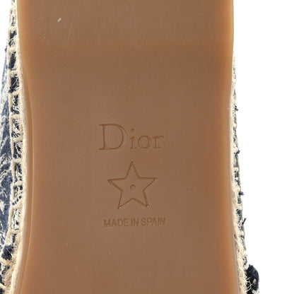Christian Dior Embroidered Toile De Jouy Granville Espadrille 39 Off White Blue 8 of 9