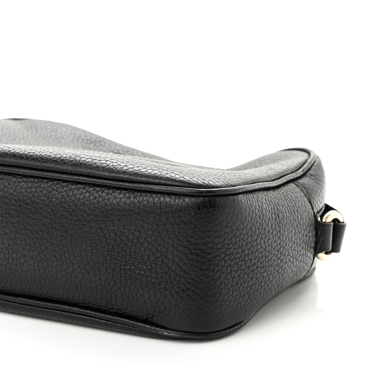 Pebbled Calfskin Small Soho Disco Bag Black