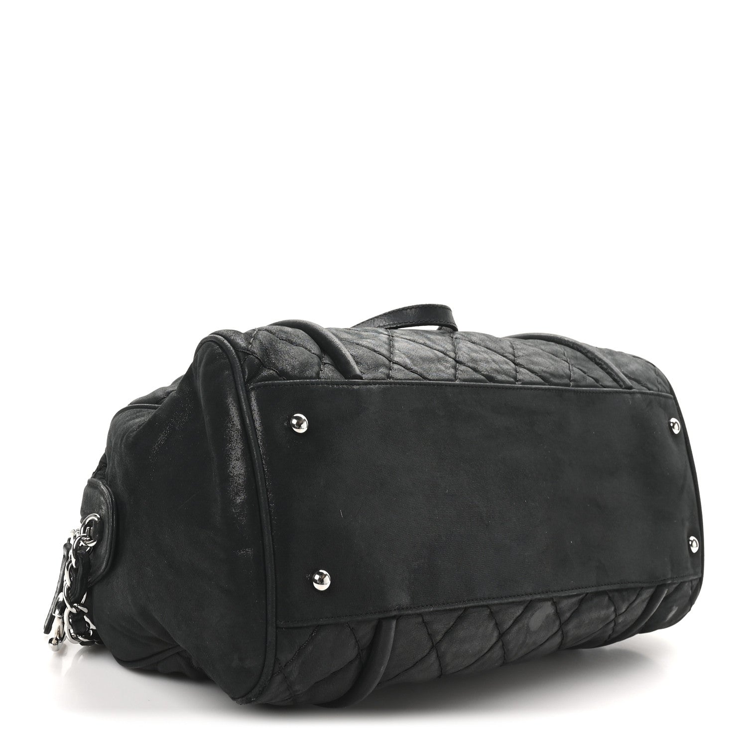 Chanel Iridescent Calfskin Quilted Relax CC Bowler Bag Black 4 of 10