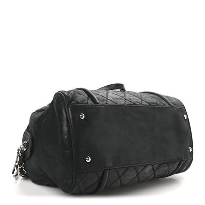 Chanel Iridescent Calfskin Quilted Relax CC Bowler Bag Black 4 of 10