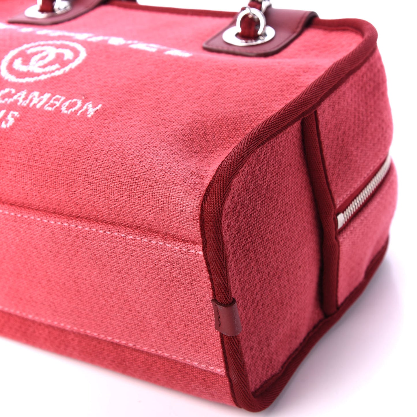 Canvas Deauville Small Bowling Bag Dark Pink
