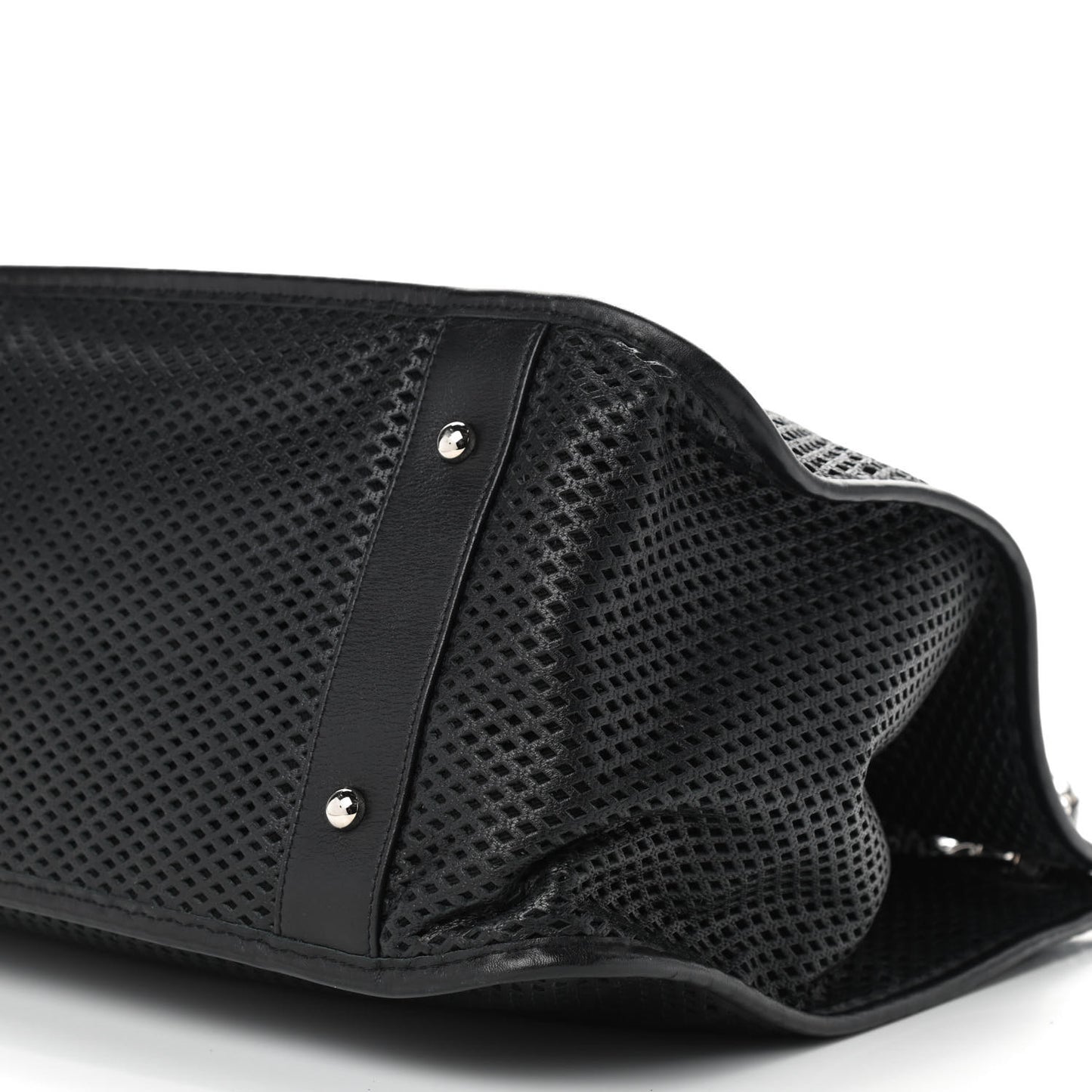 Calfskin Perforated Up In The Air Tote Black