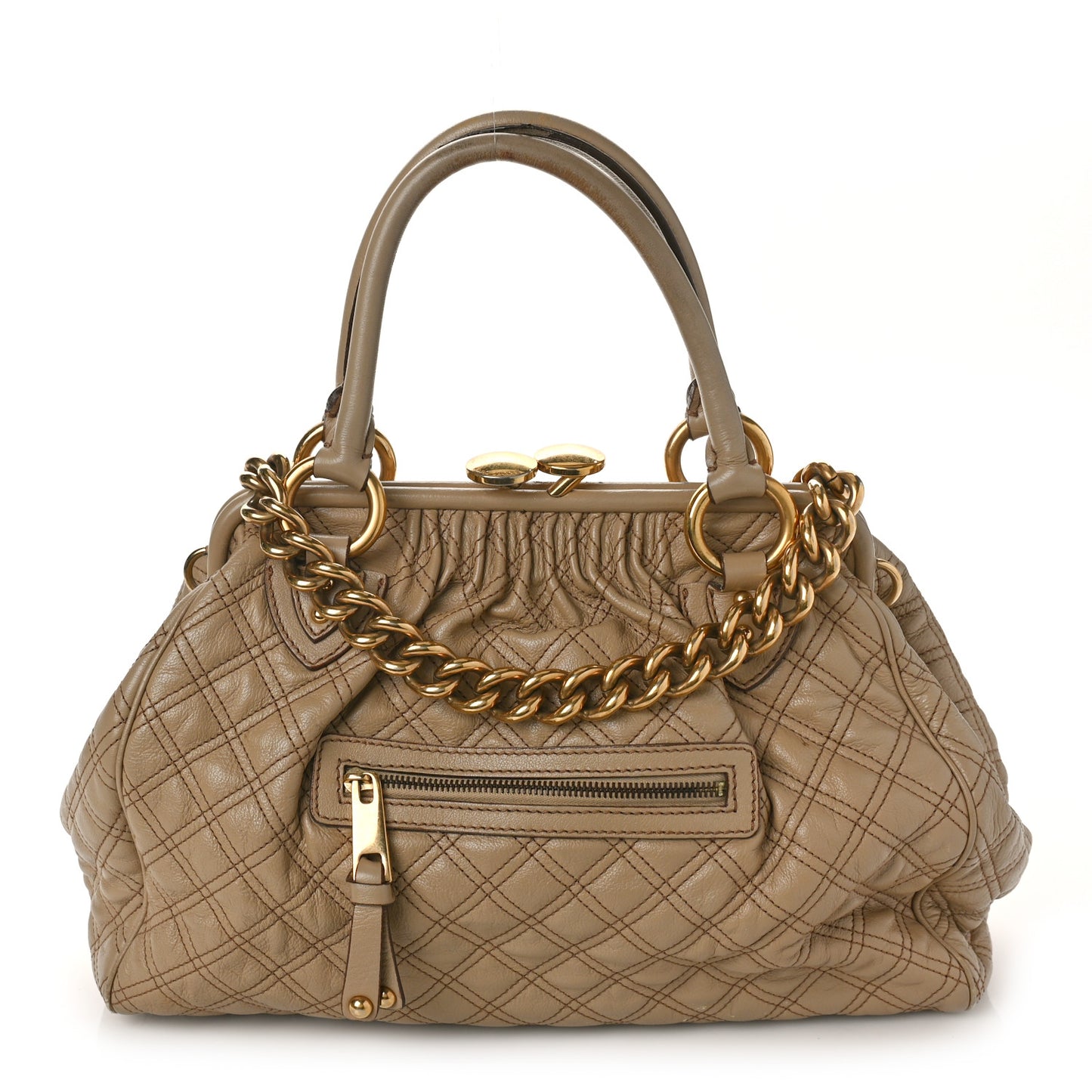 Calfskin Quilted Stam Camel