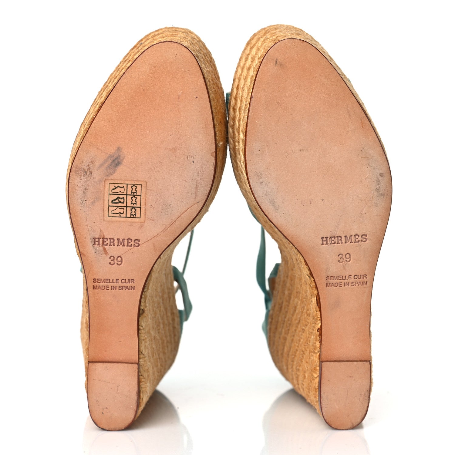 Hermes Suede Espadrille Wedge Sandals 39 5 of 7
