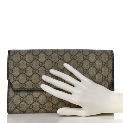 Gucci GG Supreme Monogram Travel Organizer Flap Wallet Brown 2 of 13