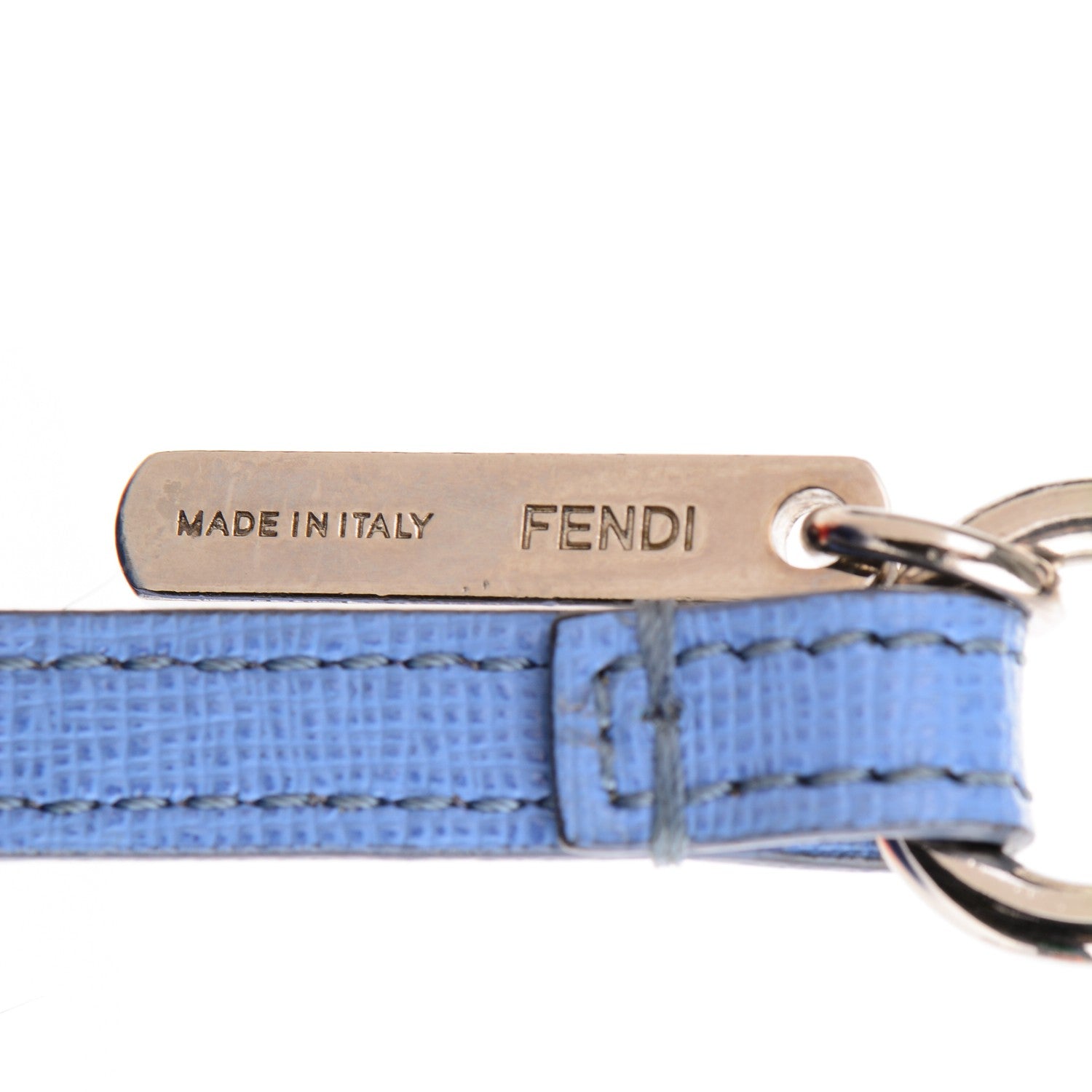 Fendi Fox Fur Pom Pom Bag Charm Blue Orange 3 of 3
