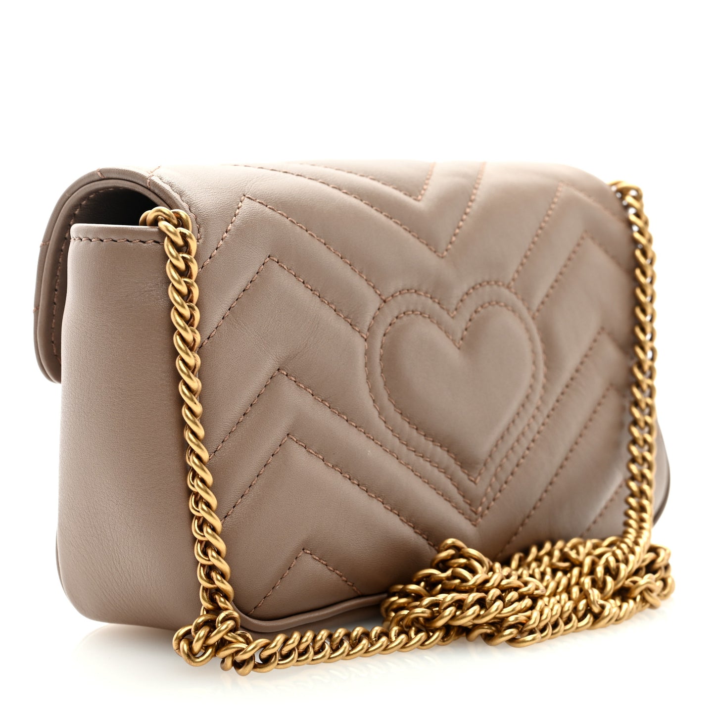 Calfskin Matelasse Super Mini GG Marmont Shoulder Bag Porcelain Rose