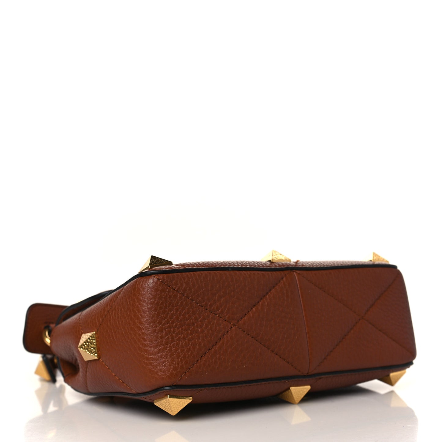 Grained Calfskin Medium Roman Stud Shoulder Bag Selleria