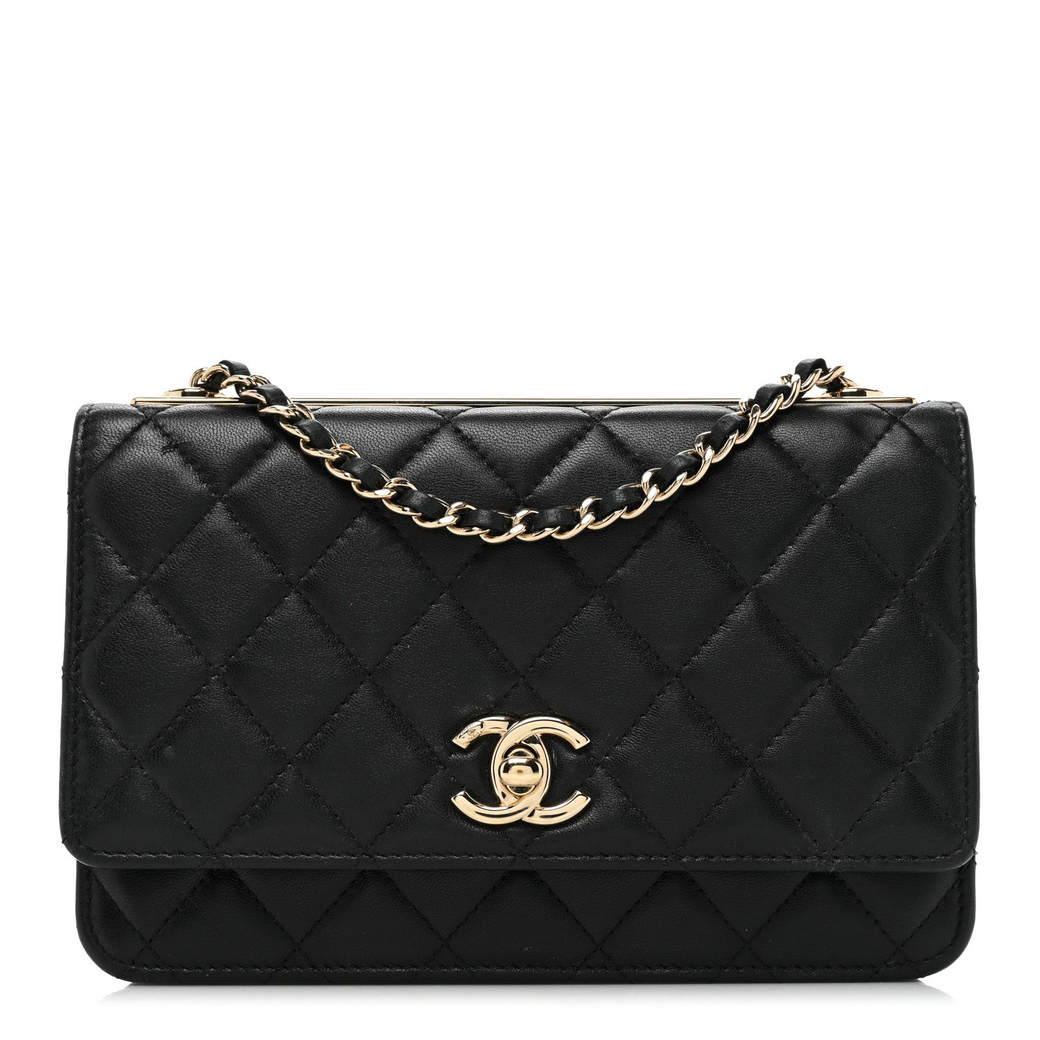 Chanel Lambskin Quilted Trendy CC Wallet On Chain WOC Black 1 of 23