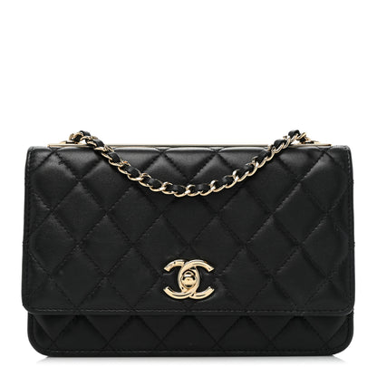 Chanel Lambskin Quilted Trendy CC Wallet On Chain WOC Black 1 of 23