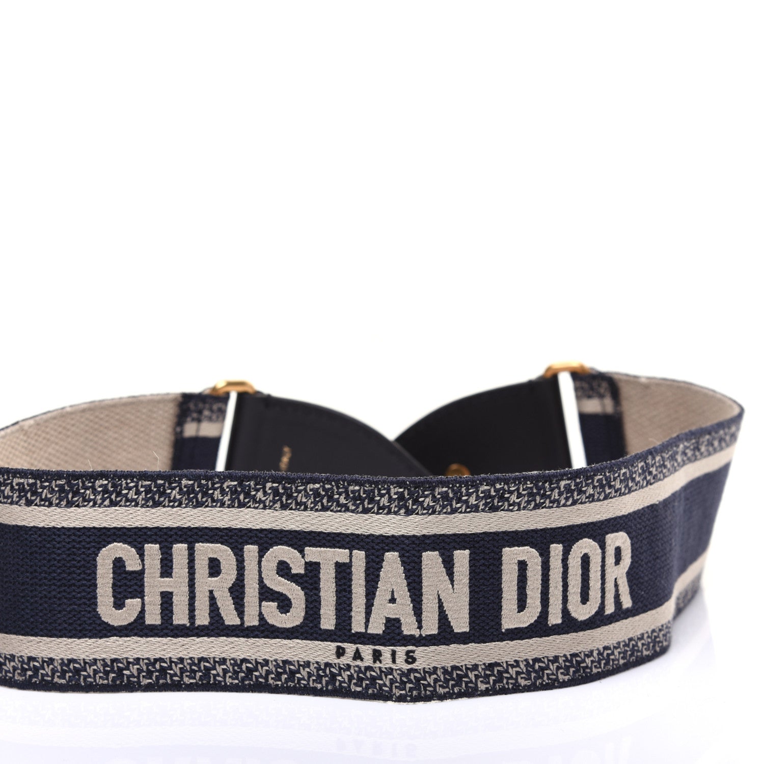 Christian Dior Canvas Embroidered Shoulder Strap Blue 7 of 11