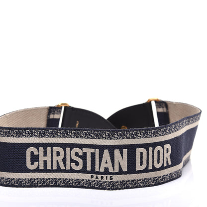 Christian Dior Canvas Embroidered Shoulder Strap Blue 7 of 11